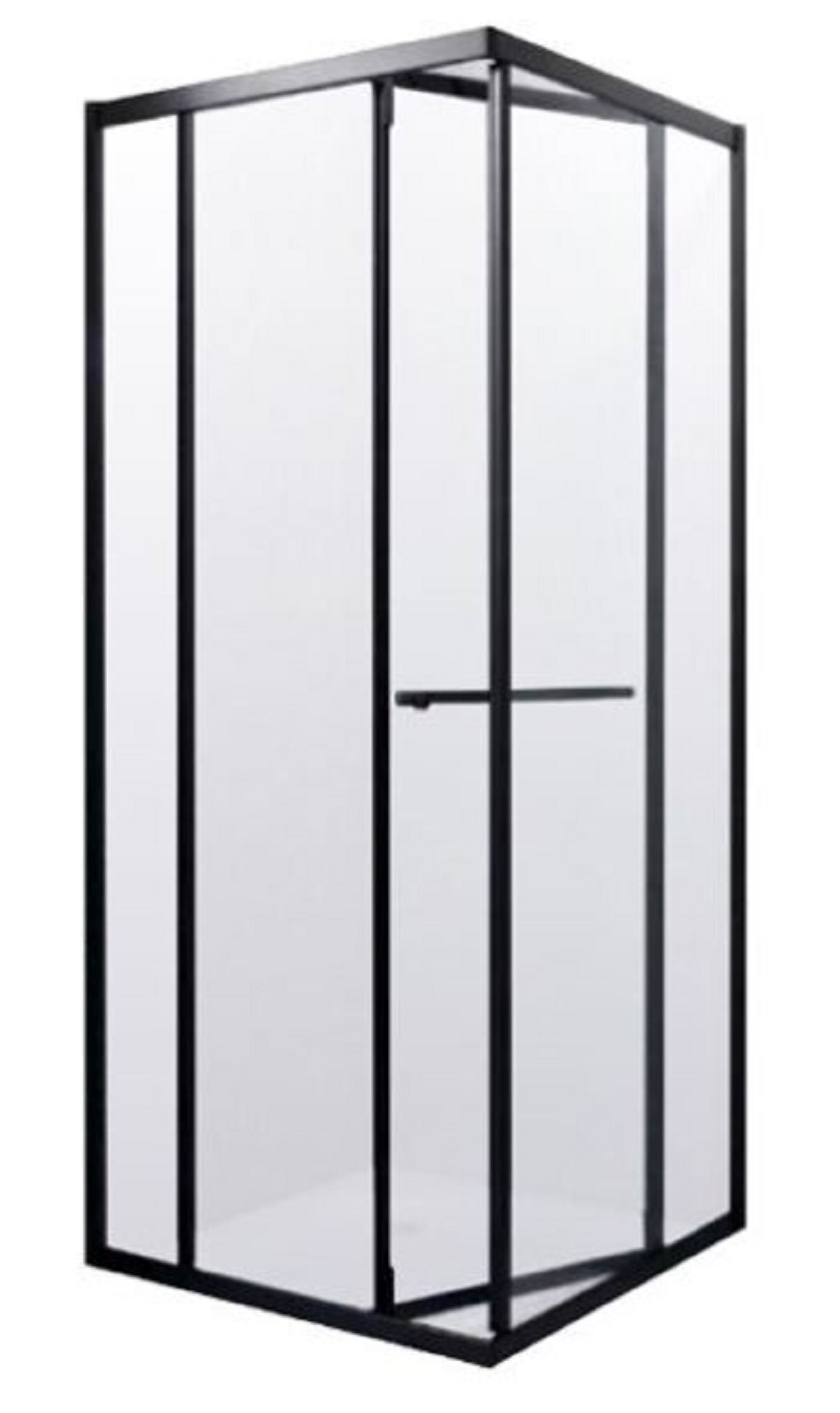 Harma BH3013 dušinurk, must raam — eestvaade
