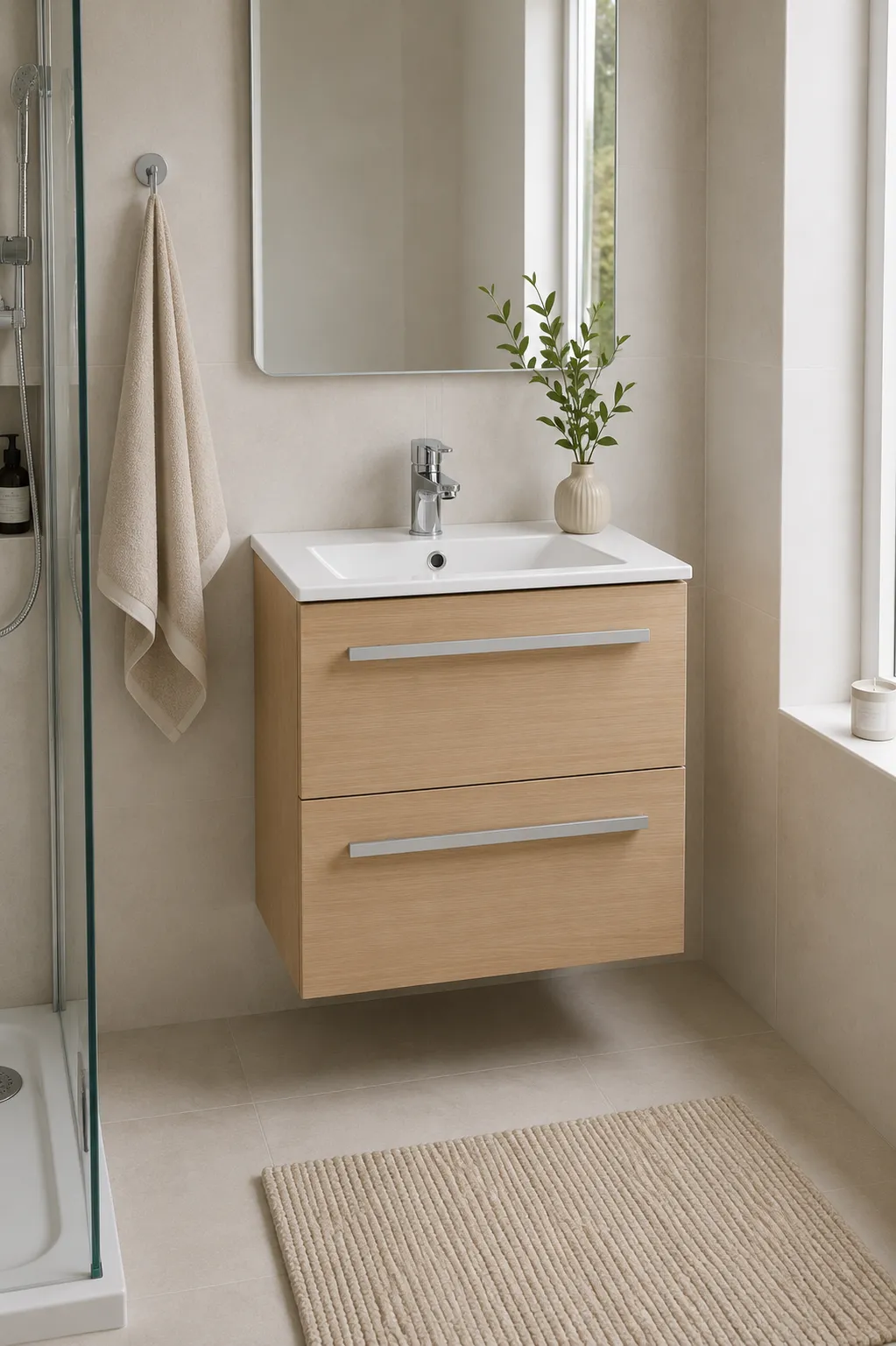 Harma valamukapp Serena 610x450x518 mm, hele tamm — vannitoas
