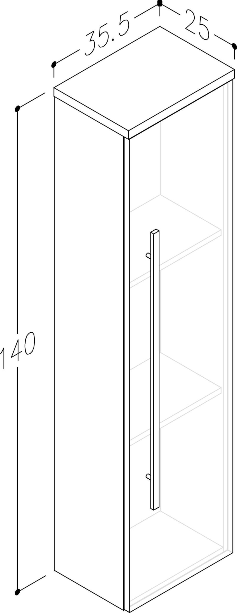Harma Serena seinakapp valges 35.5×140 cm — vaade 2