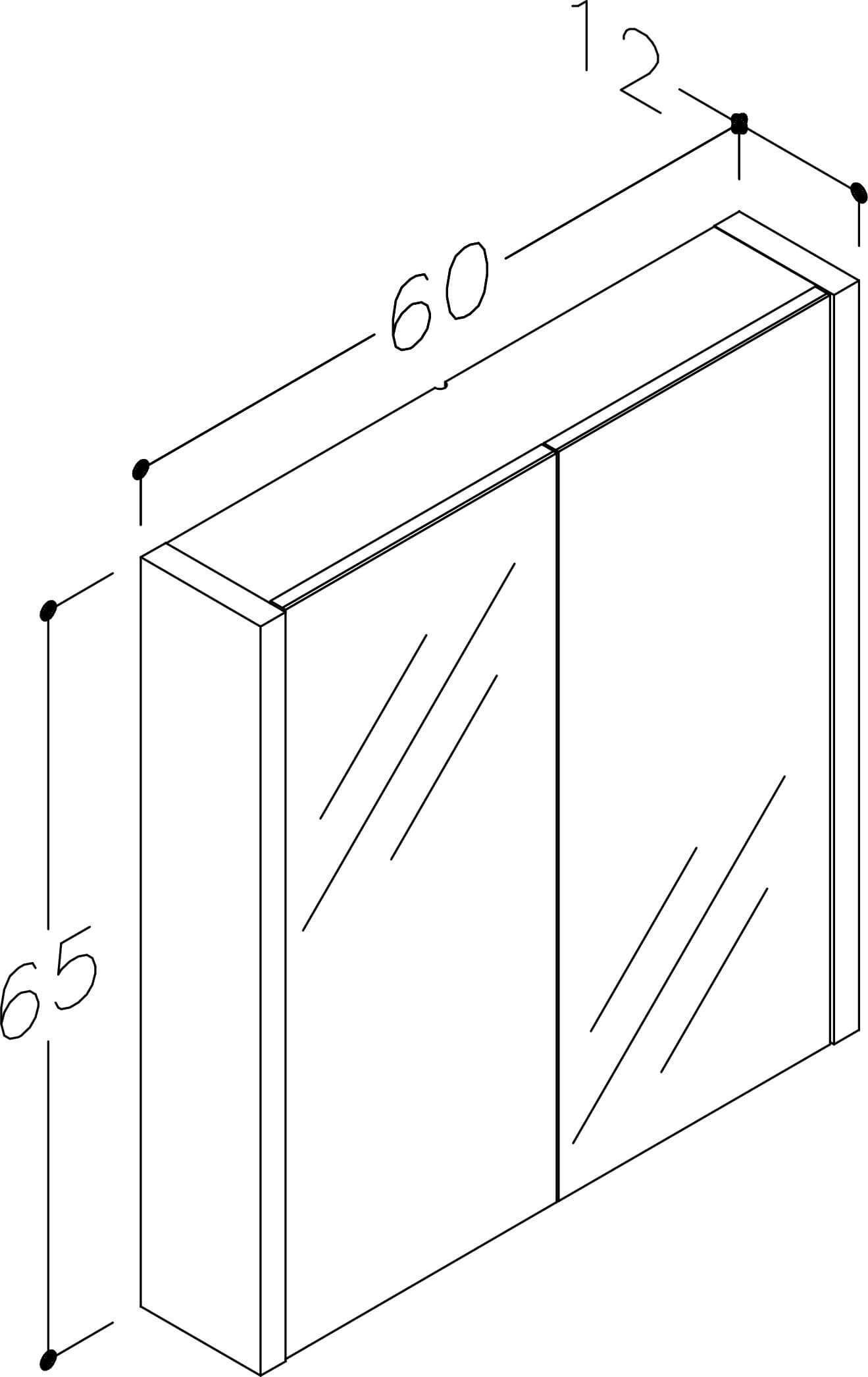 Harma Serena peeglikapp valges 60×65 cm — vaade 2