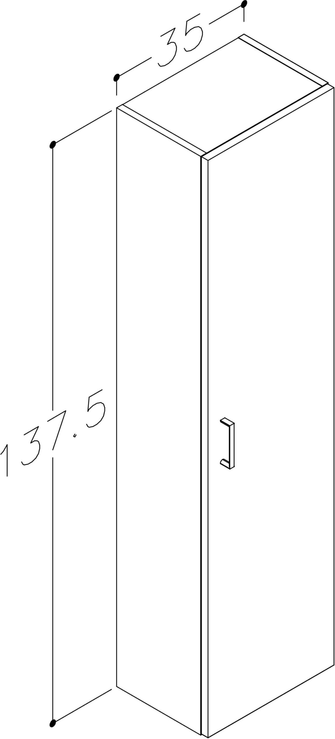 Harma seinakapp valges 35×137.5 cm — vaade 2